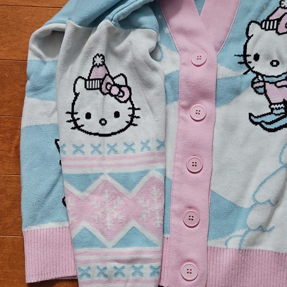 Nwt Women Hello Kitty Blue and Pink Cardigan - Picture 5 of 7